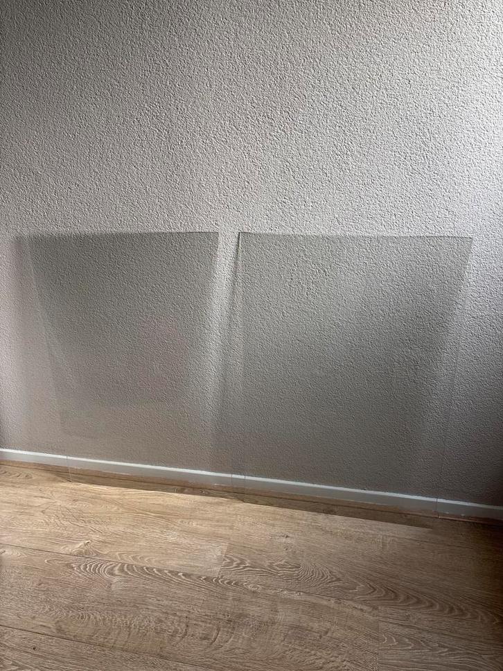 2 Glasplaten 90x60 cm - afkomstig uit lijsten!, Doe-het-zelf en Verbouw, Glas en Ramen, Zo goed als nieuw, Glasplaat, 80 tot 120 cm