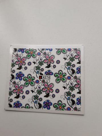 Velletje nagel water decals stickers A574 bloemetjes gekeurd beschikbaar voor biedingen
