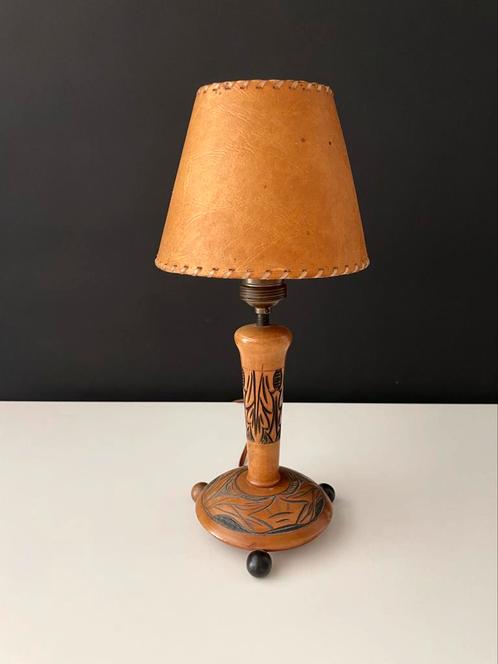 Fraai vintage tafellampje, amsterdamse school, jaren 30, Huis en Inrichting, Lampen | Tafellampen, Gebruikt, Minder dan 50 cm