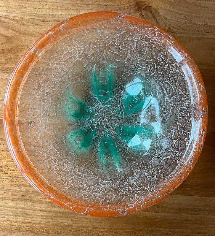 Zware glazen schaal met craquele van WMF., Antiek en Kunst, Antiek | Schalen, Ophalen of Verzenden