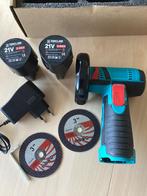 21 v mini baakse slijper met 2accu,s en 2 schijven €25,-, Ophalen of Verzenden, Nieuw, Haakse handslijpmachine