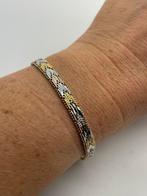 Z589 Prachtige zilveren armband tricolor (deel van set), Sieraden, Tassen en Uiterlijk, Armbanden, Ophalen of Verzenden, X, Goud