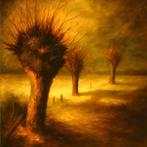 Knotwilgen, prachtige artprint op canvas 35x35x2 cm., Antiek en Kunst, Kunst | Schilderijen | Klassiek, Verzenden