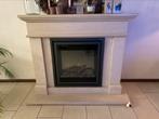Schouw composiet marmer met haard Faber, Huis en Inrichting, Kachels, Ophalen, Zo goed als nieuw, Elektrisch, Overige soorten