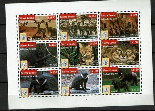 sierra leone 1995 pf lok wildlife zoogdieren antilope apen, Postzegels en Munten, Postzegels | Thematische zegels, Postfris, Dier of Natuur