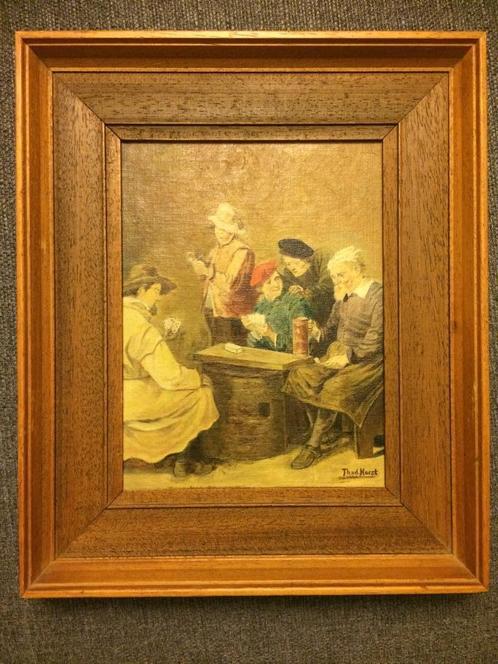 Th vd Horst | Repro David Teniers II "La partie de cartes", Antiek en Kunst, Kunst | Schilderijen | Klassiek, Ophalen of Verzenden
