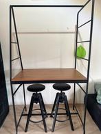 Industrieel Hoge Tafel + 2 Krukken – Loftstijl, Ophalen of Verzenden, Zo goed als nieuw