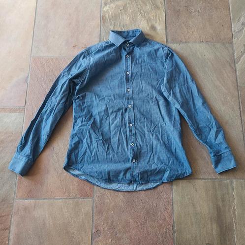Blauw overhemd Adam maat S, Kleding | Heren, Overhemden, Gedragen, Halswijdte 38 (S) of kleiner, Blauw, Ophalen of Verzenden