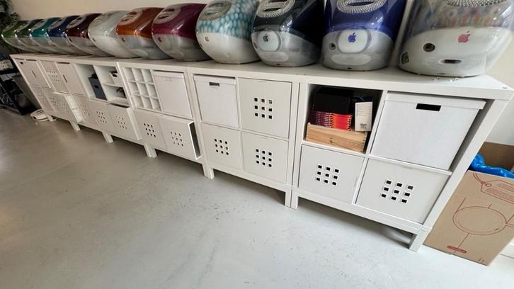 IKEA Kallax kasten met onderstel, 7 stuks, Huis en Inrichting, Kasten | Wandmeubels, Zo goed als nieuw, Minder dan 100 cm, Minder dan 150 cm
