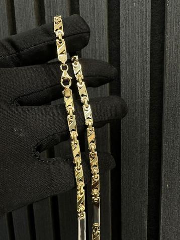 Prachtige 14k gouden bicolor Valentino ketting beschikbaar voor biedingen