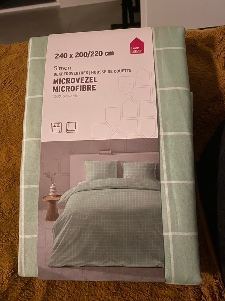 Simon Dekbedovertrek 240x200/220 cm - Nieuw, Huis en Inrichting, Dekbedovertrek, Ophalen of Verzenden, Groen, Nieuw