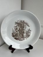 Wandbord wit / bruin Galvani met oude print, Ophalen of Verzenden