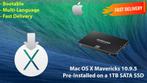 Mac OS X Mavericks 10.9.5 VoorGeïnstalleerd op SSD van 1 TB, Computers en Software, Besturingssoftware, Nieuw, MacOS, Ophalen of Verzenden