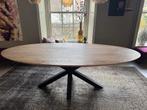 Ovale eettafel met spinpoot, zwart metaal - 240x120 cm, Ophalen, Gebruikt, 100 tot 150 cm, 200 cm of meer