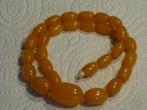 Prachtige oude bakelieten ketting, amber kleur, lengte 39 cm, Verzenden, Overige materialen, Ketting, Met edelsteen