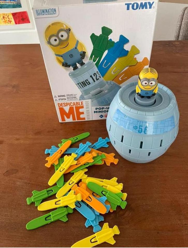 Minions Pop Up Spel - Tomy, Kinderen en Baby's, Speelgoed | Overig, Zo goed als nieuw, Jongen of Meisje, Ophalen of Verzenden