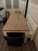 Eettafel en bank, Huis en Inrichting, Tafels | Eettafels, Ophalen, Gebruikt, 200 cm of meer, 50 tot 100 cm