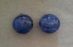 Zilveren oorclips met dumortieriet, Ophalen of Verzenden, Zo goed als nieuw, Blauw, Zilver