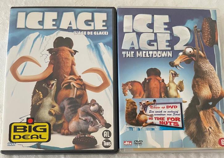 DVD Ice Age 1 en Ice Age 2 The Meltdown, Cd's en Dvd's, Dvd's | Tekenfilms en Animatie, Zo goed als nieuw, Amerikaans, Tekenfilm