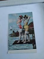 ANTIQUE  BATHING BEAUTY WOMAN  IN GERMANY, Verzamelen, Ansichtkaarten | Themakaarten, Ophalen of Verzenden, Voor 1920, Voertuig