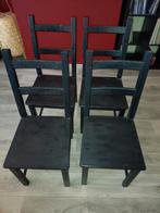 2 gratis houten stoelen., Ophalen, Gebruikt, Zwart, Vier