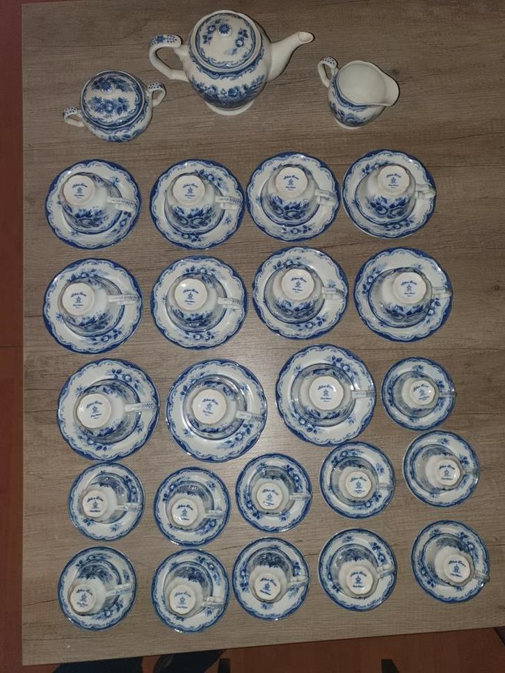 BLUE ROSE fine china japan koffie thee servies, Antiek en Kunst, Antiek | Servies compleet, Ophalen of Verzenden