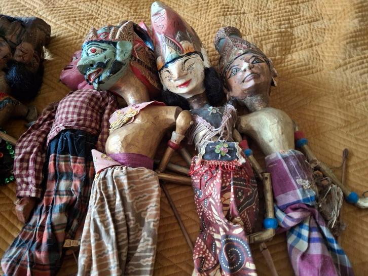Vintage Wayang Golek Poppen Set, Antiek en Kunst, Kunst | Niet-Westerse kunst, Ophalen of Verzenden