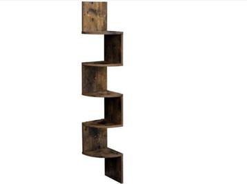 Wandrek Hoek Bruin Hout – 20x20x127,5 cm beschikbaar voor biedingen