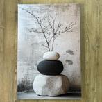 Canvas 60x90 cm - Minimalistisch stenen stilleven, Nieuw, Info@demuurdecoratie.nl, 9076KA, De Muurdecoratie
