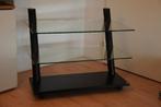 TV HiFi Meubel zwart glas 60*100 Lourens Fisher, Huis en Inrichting, Kasten | Televisiemeubels, Ophalen, Gebruikt, 50 tot 100 cm