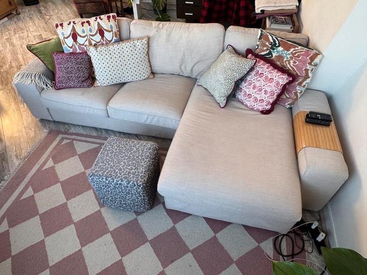 Kivik bank beige 3-zits met chaise longue, Huis en Inrichting, Banken | Bankstellen, Gebruikt, Hoekbank, Driepersoons, 200 tot 250 cm