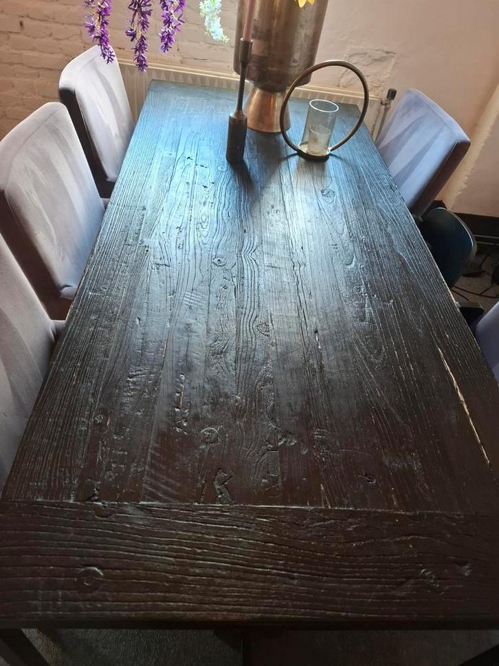 Zwarte eettafel - 2 meter lang, 90 cm breed, Huis en Inrichting, Tafels | Eettafels, Ophalen