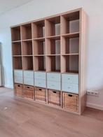 Kallax kast 5x5 incl lade inrichting en manden (Ikea), Huis en Inrichting, Kasten | Boekenkasten, Ophalen, Gebruikt, 150 tot 200 cm