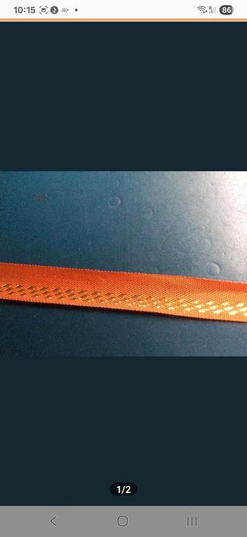 Lint met gouddraad - Oranje/Groen - 1cm breed beschikbaar voor biedingen