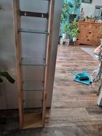 Gratis 2 x cd rek hout met glazen plaatjes, Ophalen, Gebruikt, Hout, Cd's