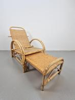 Vintage Bamboo Ligstoel Rotan Deck Chair Lounge Garden ´60, Ophalen, N, Rotan, N