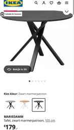 Ronde Ikea tafel Mariedamm met marmer look blad, Ophalen, Rond, Zo goed als nieuw, Metaal