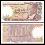 turkije 5000 lire 1970 unc, Postzegels en Munten, Bankbiljetten | Azië, Verzenden