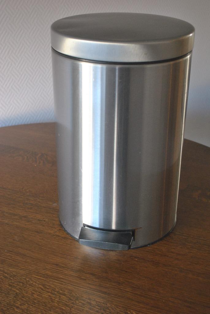 Prullenbak, Brabantia, 12 liter, rvs, Huis en Inrichting, Woonaccessoires | Prullenbakken, Gebruikt, Rvs, Minder dan 50 cm, 10 tot 20 liter