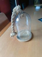 Stolp met deco touw en houten onderzetter, Ophalen of Verzenden, Zo goed als nieuw