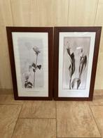 2 koloniaal schilderij roos/tulp 68x37, Ophalen