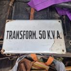 Oud Emaille Bordje - Transformator 1925, Antiek en Kunst, Ophalen of Verzenden