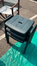 3 stevige tuin voetenbankjes al dan niet voor bij tuinstoel, Tuin en Terras, Tuinstoelen, Ophalen, Zo goed als nieuw, Kunststof