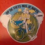 Vintage sticker op de fiets mis je niets Bovag strip, Verzamelen, Stickers, Ophalen of Verzenden, Zo goed als nieuw