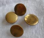 4 Antieke / oude platte goudkleur knopen, Ophalen of Verzenden, Gebruikt, Knoop of Knopen