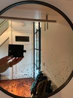 Design spiegel Ethnicraft 60cm met houten rand - Fonq, Ophalen, Rond, Zo goed als nieuw, Minder dan 100 cm