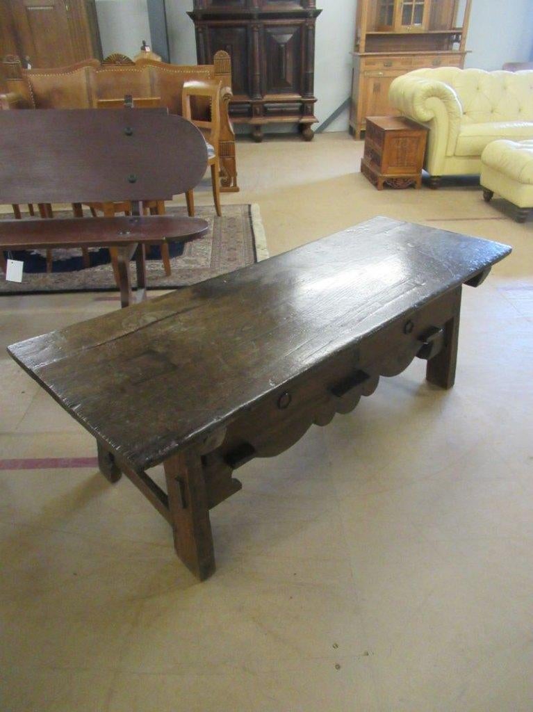 Oer 11753 18e eeuwse Spaanse salontafel met blad uit 1 stuk, Antiek en Kunst, Antiek | Meubels | Tafels, Ophalen