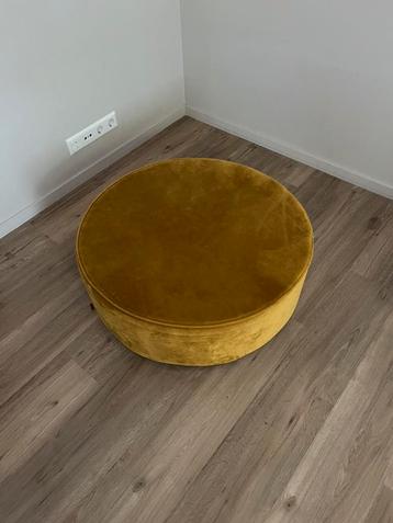 Woood okergele poef 78cm rond beschikbaar voor biedingen