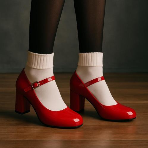 Red Patent Mary Jane Costume Disco Cabaret Party Shoes – 39, Kleding | Dames, Schoenen, Nieuw, Rood, Ophalen of Verzenden