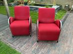 2 Rode Fauteuils Stoelen, Huis en Inrichting, Fauteuils, Ophalen, Gebruikt, 75 tot 100 cm, 50 tot 75 cm